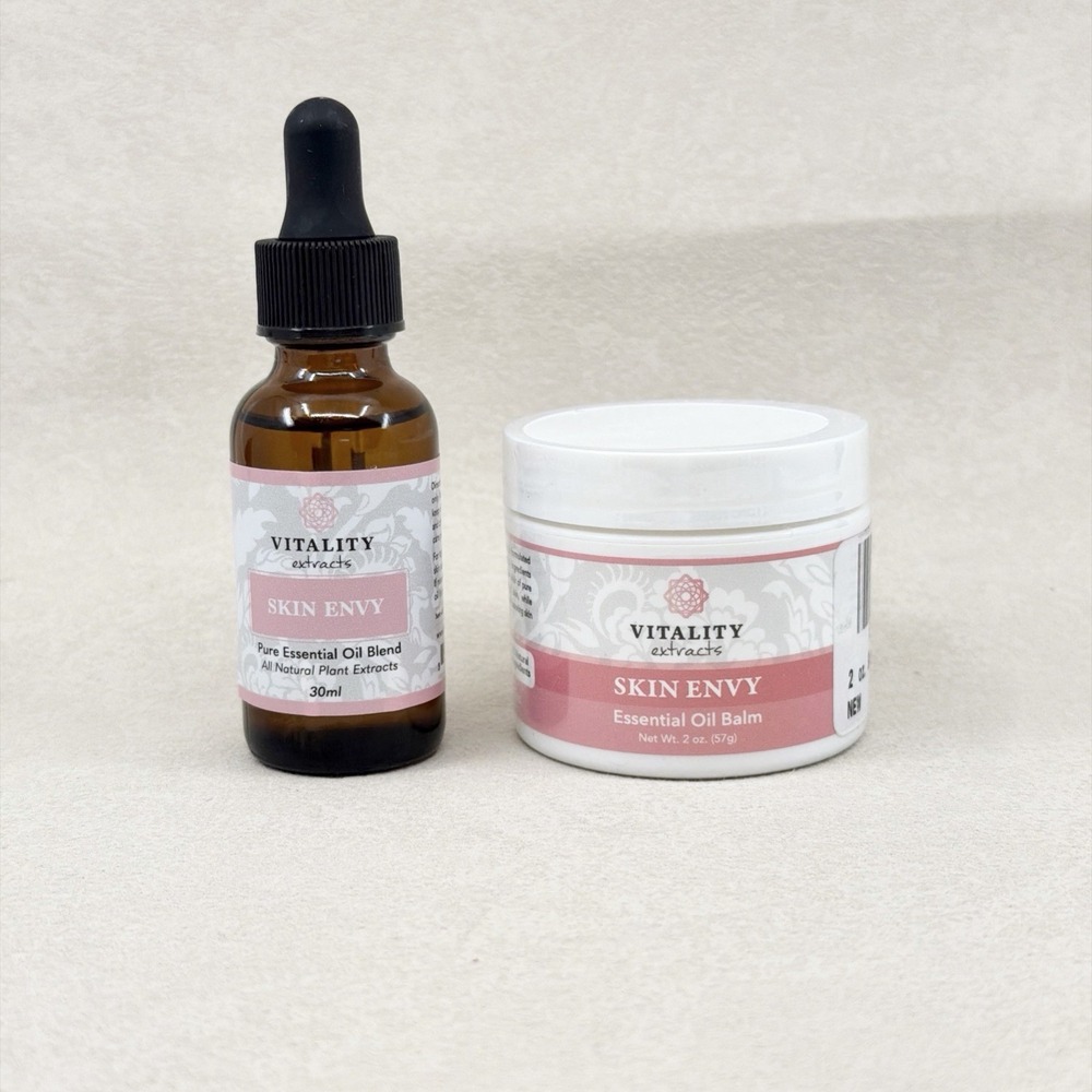 Vitality Extracts SKIN ENVY Body Balm 2oz And 30ml Essential Oil Dropper NEW